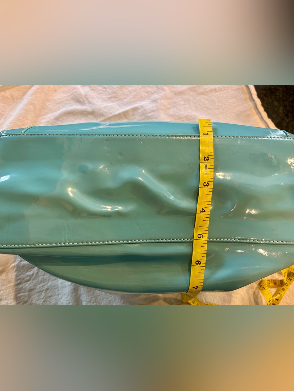 Fabulous Tommy Hilfiger baby blue Patent Satchel- excellent condition. - Picture 5 of 9